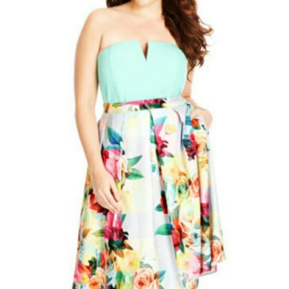 City Chic Knee length skirt